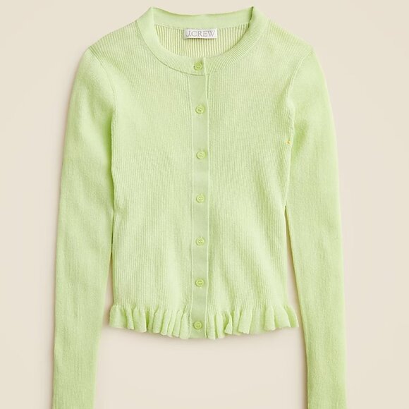 J. Crew Ruffle-trim cotton gauze cardigan Size Small - Picture 1 of 10